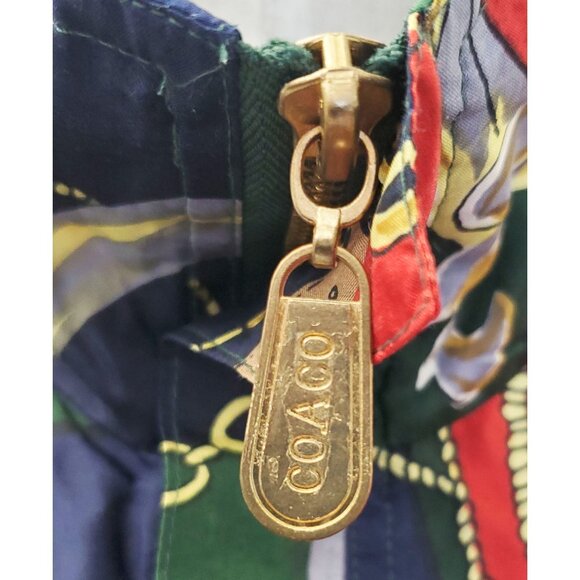 Coaco Womens Vintage New Old Stock Scarf Print Silk Bomber Jacket M/L NWT - Picture 6 of 15